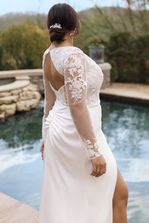 sheer sleeve wedding dress